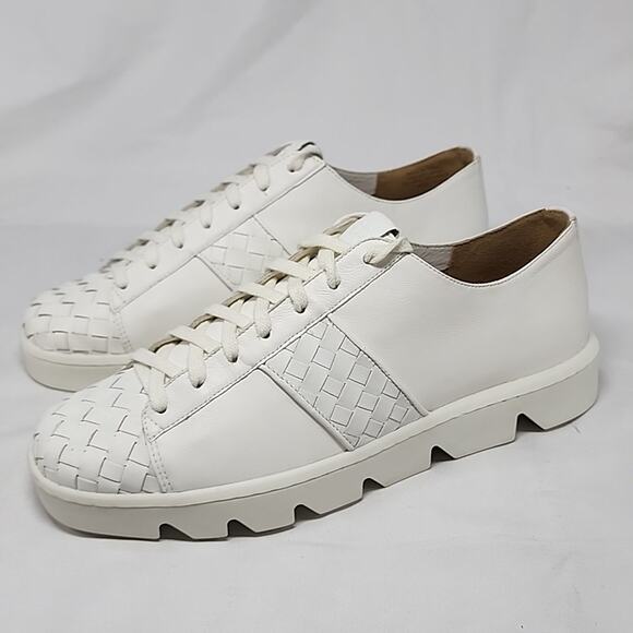 🔥BERNARDO🔥STYLE DAKOTA SLEEK WOVEN WHITE LEATHER WOMAN'S 10.0 MADE BRAZIL NWOB - Picture 1 of 16